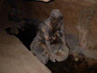 A model of a woman using the water