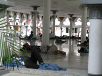 Masjid Jamek -Muslim  men only area waiting for prayer time!