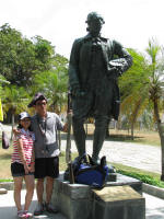 Statue of Captain Light at Fort Cornwallis, made in 1938 to commemorate the 150th anniversary of his landing