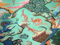 Detail showing kangaroos. There were cell phones in another section