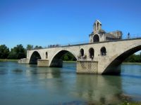 Roman Bridge at Avignon. It no longer goes right across the river