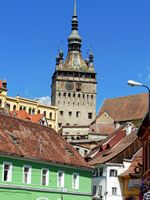 Sighisoara Clock Tower from the bottom of the hill